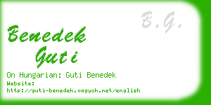 benedek guti business card